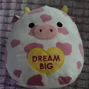 Squishmallows Evangelica the Pink Cow from the Valentines Squad 12” NWT